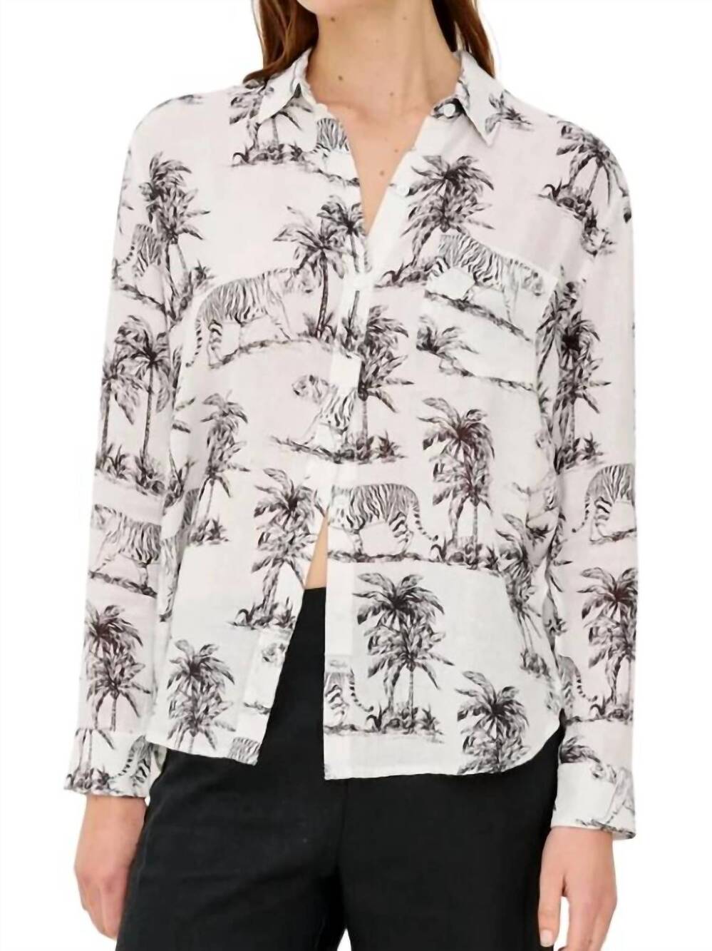 NEW RAILS charli shirt in ivory bengal
